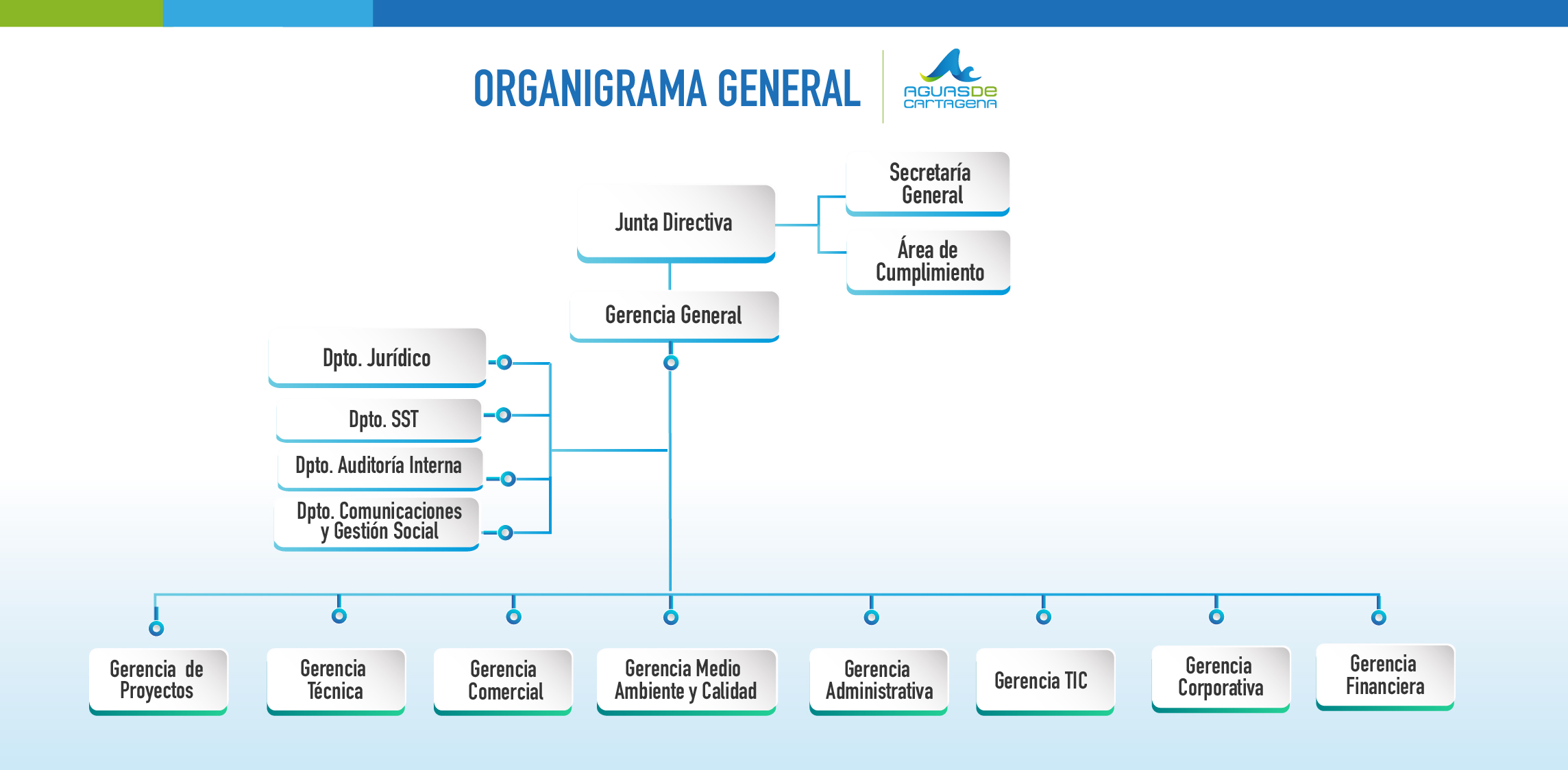 Estructura Coroporativa organigrama Aguas de Cartagena
